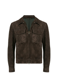 Мужская темно-коричневая замшевая куртка-рубашка от Ajmone