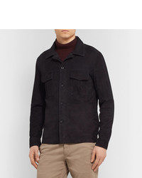 Мужская темно-коричневая замшевая куртка-рубашка от Valstar