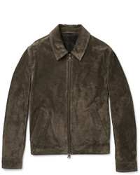Мужская темно-коричневая замшевая куртка от Ami