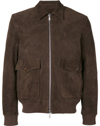 Мужская темно-коричневая замшевая куртка от Eleventy