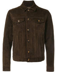 Мужская темно-коричневая замшевая куртка от Eleventy