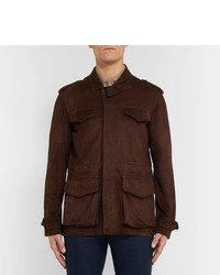 Темно-коричневая замшевая полевая куртка от Kingsman