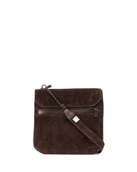 Темно-коричневая замшевая сумка почтальона от As2ov