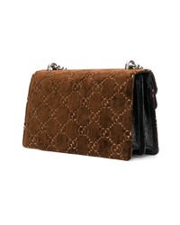 Темно-коричневая замшевая сумка через плечо от Gucci