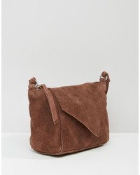 Темно-коричневая замшевая сумка через плечо от Asos