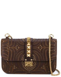 Женская темно-коричневая замшевая сумка от Valentino