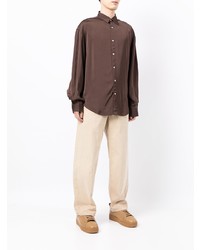 Мужская темно-коричневая классическая рубашка от Jacquemus