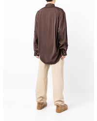 Мужская темно-коричневая классическая рубашка от Jacquemus