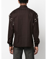 Мужская темно-коричневая классическая рубашка от Labrum London