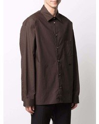 Мужская темно-коричневая классическая рубашка от 424