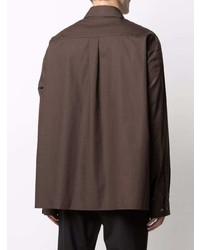 Мужская темно-коричневая классическая рубашка от 424