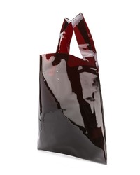 Мужская темно-коричневая кожаная большая сумка с принтом от Maison Margiela