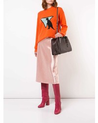 Темно-коричневая кожаная большая сумка от Coach