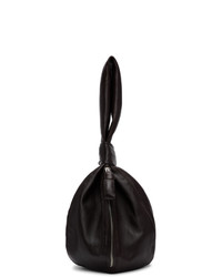Темно-коричневая кожаная большая сумка от Lemaire