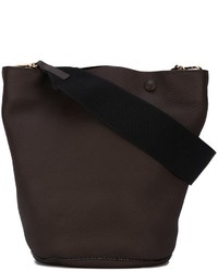 Темно-коричневая кожаная большая сумка от Marni