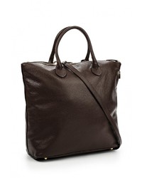 Темно-коричневая кожаная большая сумка от Moronero