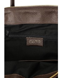 Темно-коричневая кожаная большая сумка от Moronero