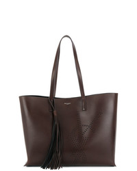 Темно-коричневая кожаная большая сумка от Saint Laurent