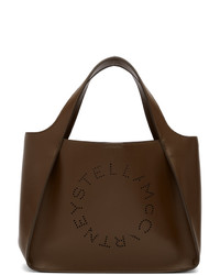Темно-коричневая кожаная большая сумка от Stella McCartney