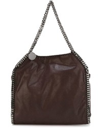 Темно-коричневая кожаная большая сумка от Stella McCartney