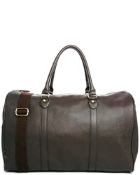 Мужская темно-коричневая кожаная дорожная сумка от Asos