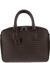Мужская темно-коричневая кожаная дорожная сумка от Bottega Veneta