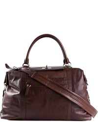 Мужская темно-коричневая кожаная дорожная сумка от Brunello Cucinelli