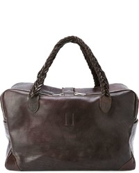 Мужская темно-коричневая кожаная дорожная сумка от Golden Goose Deluxe Brand