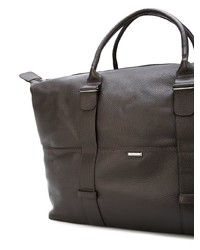 Мужская темно-коричневая кожаная дорожная сумка от Zanellato