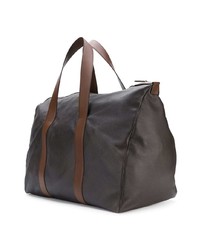 Мужская темно-коричневая кожаная дорожная сумка от Ermenegildo Zegna