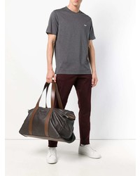 Мужская темно-коричневая кожаная дорожная сумка от Ermenegildo Zegna