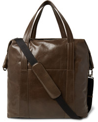 Мужская темно-коричневая кожаная дорожная сумка от Maison Margiela