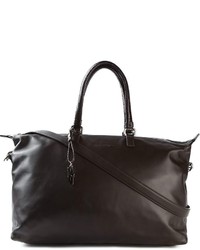 Мужская темно-коричневая кожаная дорожная сумка от Salvatore Ferragamo