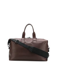 Мужская темно-коричневая кожаная дорожная сумка от Troubadour