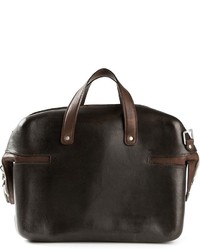 Мужская темно-коричневая кожаная дорожная сумка