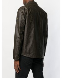 Мужская темно-коричневая кожаная куртка-рубашка от Belstaff