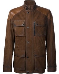 Мужская темно-коричневая кожаная куртка от Belstaff