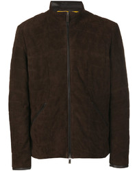 Мужская темно-коричневая кожаная куртка от Canali