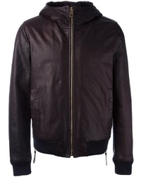 Мужская темно-коричневая кожаная куртка от Dolce & Gabbana
