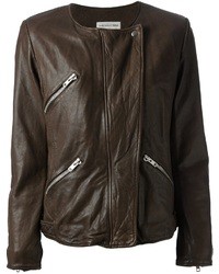 Женская темно-коричневая кожаная куртка от Etoile Isabel Marant