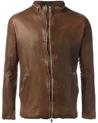 Мужская темно-коричневая кожаная куртка от Giorgio Brato