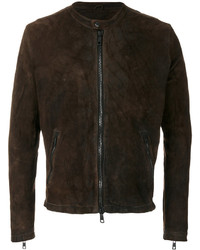 Мужская темно-коричневая кожаная куртка от Giorgio Brato