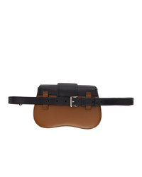 Темно-коричневая кожаная поясная сумка от Prada