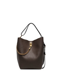 Темно-коричневая кожаная сумка-мешок от Givenchy