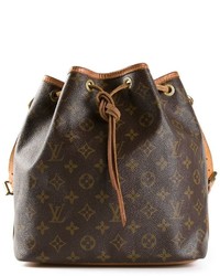 Темно-коричневая кожаная сумка-мешок от Louis Vuitton