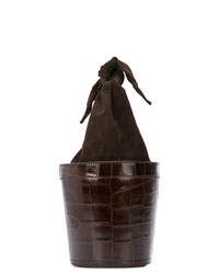 Темно-коричневая кожаная сумка-мешок от Staud