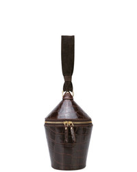 Темно-коричневая кожаная сумка-мешок от Staud