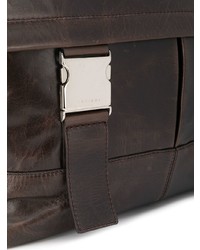 Темно-коричневая кожаная сумка почтальона от Orciani