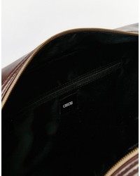 Темно-коричневая кожаная сумка почтальона от Asos