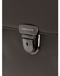 Темно-коричневая кожаная сумка почтальона от Zanellato